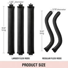 Heatless Hair Curler, Flexi Rods With Hook, Heatless Curling Rod For All Hair Types, No Heat Curlers To Sleep In, Overnight Heatless Curls For Blowout Hair - Black - View 7