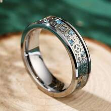 Sành điệu Nam Thép không gỉ Nhẫn Punk Xanh Sợi carbon Bánh răng Đĩa Thép không gỉ Nhẫn , Tinh tế Nam Phụ kiện Đồ trang sức Đối với Yến tiệc Buổi tiệc Ngày lễ Sinh nhật Quà kỷ niệm - Màu xanh lam - Xem 3