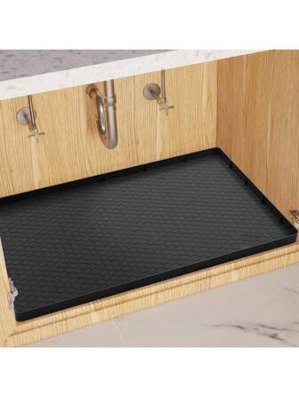 硅胶垫，适用于厨房和浴室防水，水槽和储物柜下方的橱柜整理器，水槽和橱柜保护器，浴室水槽托盘下方