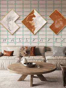 9pcs/Set Mint Green Line Stripe Textured Tile Sticker, Pvc Glossy Wall Decor Decal With No Glue, Perfect For Kitchen And Bathroom Backsplash, Waterproof Peel And Stick Wall Mural Decal, Removable Diy Home Decor Stickers - Mint Green - View 6