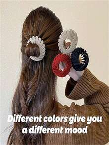 3入組女士鳥巢魔術髮夾,適用於女士髮飾,可擴展髮髻造型,適用於粗髮、細髮,女士和女孩髮夾,馬尾掛勾 - 3件混色 - 查看 4