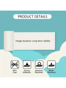 1入組迷你無線高清照片打印機,適用於5.7厘米/2.24英寸透明熱敏標籤貼紙,無需墨水,便攜式打印機配件,適用於辦公室和學習 - 白色 - 查看 7