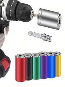 萬能插頭7至19mm鑽頭轉接器,聖誕小禮物男士萬能插頭套裝與扳手電鑽轉接器 - 細心的diyer、丈夫、父親、男友的禮物 - 黑色 - 查看 9