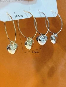 時尚合金情人耳環女，優雅多變 - 耳圈 - 查看 3