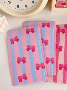 5pcs/Set Pink & Blue Bowknot Design Bubble Mailer Padded Envelope Packaging Bag - Blue - View 1