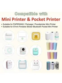 1入組迷你無線高清照片打印機,適用於5.7厘米/2.24英寸透明熱敏標籤貼紙,無需墨水,便攜式打印機配件,適用於辦公室和學習 - 白色 - 查看 11
