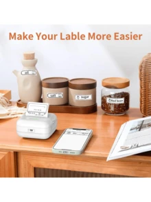 1入組迷你無線高清照片打印機,適用於5.7厘米/2.24英寸透明熱敏標籤貼紙,無需墨水,便攜式打印機配件,適用於辦公室和學習 - 白色 - 查看 9