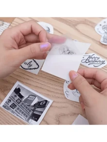 1入組迷你無線高清照片打印機,適用於5.7厘米/2.24英寸透明熱敏標籤貼紙,無需墨水,便攜式打印機配件,適用於辦公室和學習 - 白色 - 查看 4