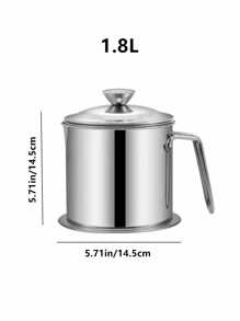 1個不銹鋼濾油罐廚房濾油罐殘油壺漏油神器家用排油儲油罐帶蓋薯條炸雞爆米花雞塊濾油罐油炸食品濾油神器大容量濾油瓶 - 銀色 - 查看 8