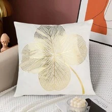 1入組45x45cm黃金押花正方形枕套,適用於家居、房間、臥室、花園裝飾,適合客廳、沙發、臥室、辦公室、汽車使用,亦可稱為靠墊套 - 彩色 - 查看 10