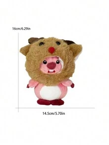 吐司海狸造型毛绒玩偶挂件，可爱卡通创意个性化包包吊坠 - 粉色 - 查看 8