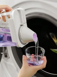 大容量洗衣粉劑量杯柔軟用品漂白劑粉密封箱洗衣皂收納瓶 - 透明 - 查看 6
