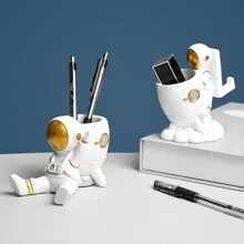 1 件全新太空人形狀兒童房裝飾品、多功能筆架和手機支架裝飾 - 背火箭太空人~白色 - 查看 1
