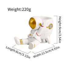 1 件全新太空人形狀兒童房裝飾品、多功能筆架和手機支架裝飾 - 背火箭太空人~白色 - 查看 4