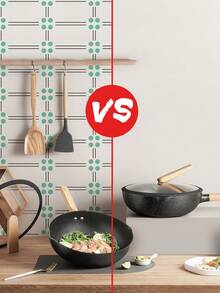 9pcs/Set Mint Green Line Stripe Textured Tile Sticker, Pvc Glossy Wall Decor Decal With No Glue, Perfect For Kitchen And Bathroom Backsplash, Waterproof Peel And Stick Wall Mural Decal, Removable Diy Home Decor Stickers - Mint Green - View 7