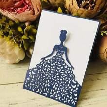 1 件歐式婚禮金色美麗女孩空心婚禮情人節壓花刀模具切割模具,diy 剪貼簿相冊工藝裝飾壓花工具 - 銀色 - 查看 3