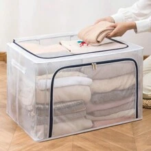 1 Miếng Lớn Quần áo Dây kéo Hộp , Chống bụi Tủ , Trẻ em Đồ chơi Hộp trữ , Đa năng Chăn bông Thùng đựng hàng , - Màu xanh lam - Xem 4