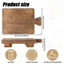 A Small Wooden Stool With A Foot Stool, Simple Style Wooden Base Riser Wooden Tray, Home Bathroom Kitchen Sink Rack, Wooden Soap Rack, Flower Rack - Handle Model - View 2