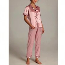 Pijamas De Señoras Mujer De Seda Cómodo Pijamas - Rosa - Ver 8