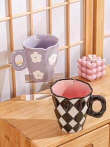 1 件陶瓷手工杯，极具吸引力，儿童早餐牛奶杯 - 彩色 - 查看 8
