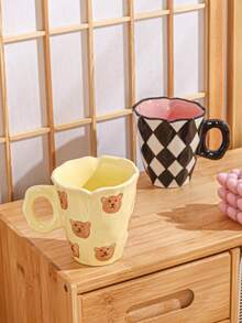 1 件陶瓷手工杯，极具吸引力，儿童早餐牛奶杯 - 彩色 - 查看 6