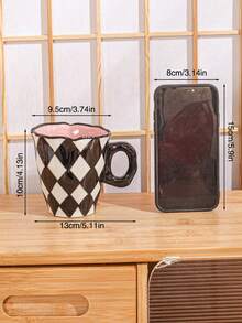 1 件陶瓷手工杯，极具吸引力，儿童早餐牛奶杯 - 彩色 - 查看 3