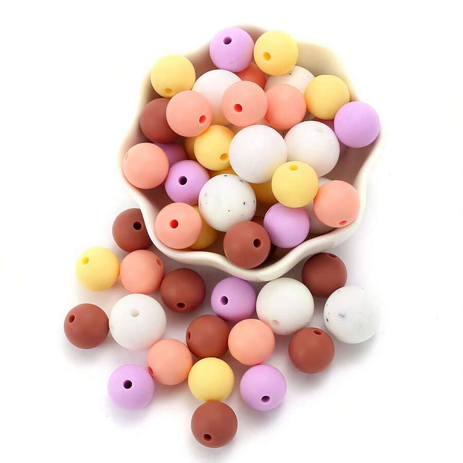 1 套矽膠珠散珠 Diy 珠寶製作彩色配件 - 12mm/40pcs+15mm/10pcs - 查看 1