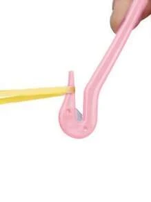 3pcs Children's Detangling Hair Brushes Set, Including Disposable Hair Ties, Hair Detangler Hook, Braiding Tool - 粉色 - 查看 5