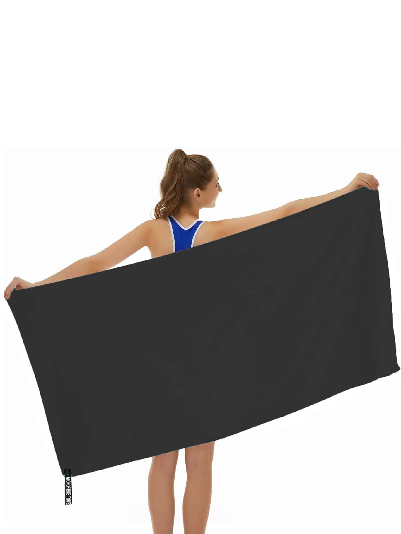 Black MultiSize Ultrafine Fiber Towel, SandFree Beach Towel
