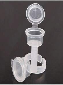 50入組刺青色料墨水環杯睫毛擴展膠固定器,帶蓋膠囊,永久化妝微刺青工具 - 無色 - 查看 7