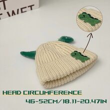 1只可愛的恐龍形狀冬帽,適用於男女嬰兒,保暖針織鴨舌帽 - 紅色 - 查看 2