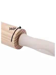 Cirelle Wooden Rolling Pin With Rotating Handle, 360 Degree Non-Stick & Non-Wax, For Making Pastry Dough, Dumpling Skin, Baking Tools, Rama Kitchen Essentials, Kitchen Use, Housewarming Gift, Party Use, Family Dining, Afternoon Tea Use, Baking Use