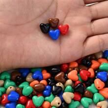 100入組亮光塑膠可愛夾層愛心珠子,直徑10mm,帶有2mm孔洞,淡粉色珠子心形,製作情人節珠寶首飾 - Heart - 查看 4