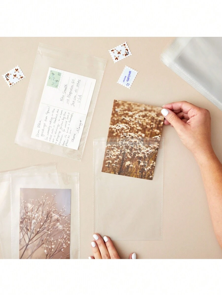 300 Pack Clear Greeting Card Sleeves, Transparent Envelopes For 5x7
