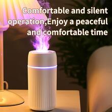 1pc White Car Aromatherapy Essential Oil Diffuser & Usb Humidifier With Colorful Led Light & Auto Shut Off For Car, Home, Travel, Bedroom, Office - White - View 4