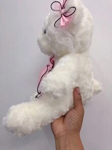 1只超級可愛的蘿莉塔風格泰迪熊毛絨玩具,創意填充動物泰迪熊娃娃,生日禮物和新年禮物的完美選擇 - 白色 - 查看 3