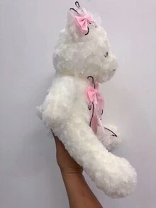 1只超級可愛的蘿莉塔風格泰迪熊毛絨玩具,創意填充動物泰迪熊娃娃,生日禮物和新年禮物的完美選擇 - 白色 - 查看 4