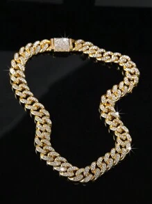 1 件歐美邁阿密時尚 12 毫米手鍊男士潮流街頭項鍊毛衣鍊各種尺寸 - 銀色 - 查看 10