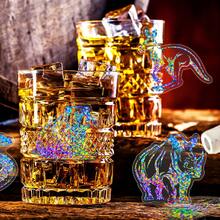 50入組動物全息標籤貼紙,透明雷射防水動物貼紙,適用於水瓶、手帳、筆記本、手機殼等diy手作材料 - 彩色 - 查看 6