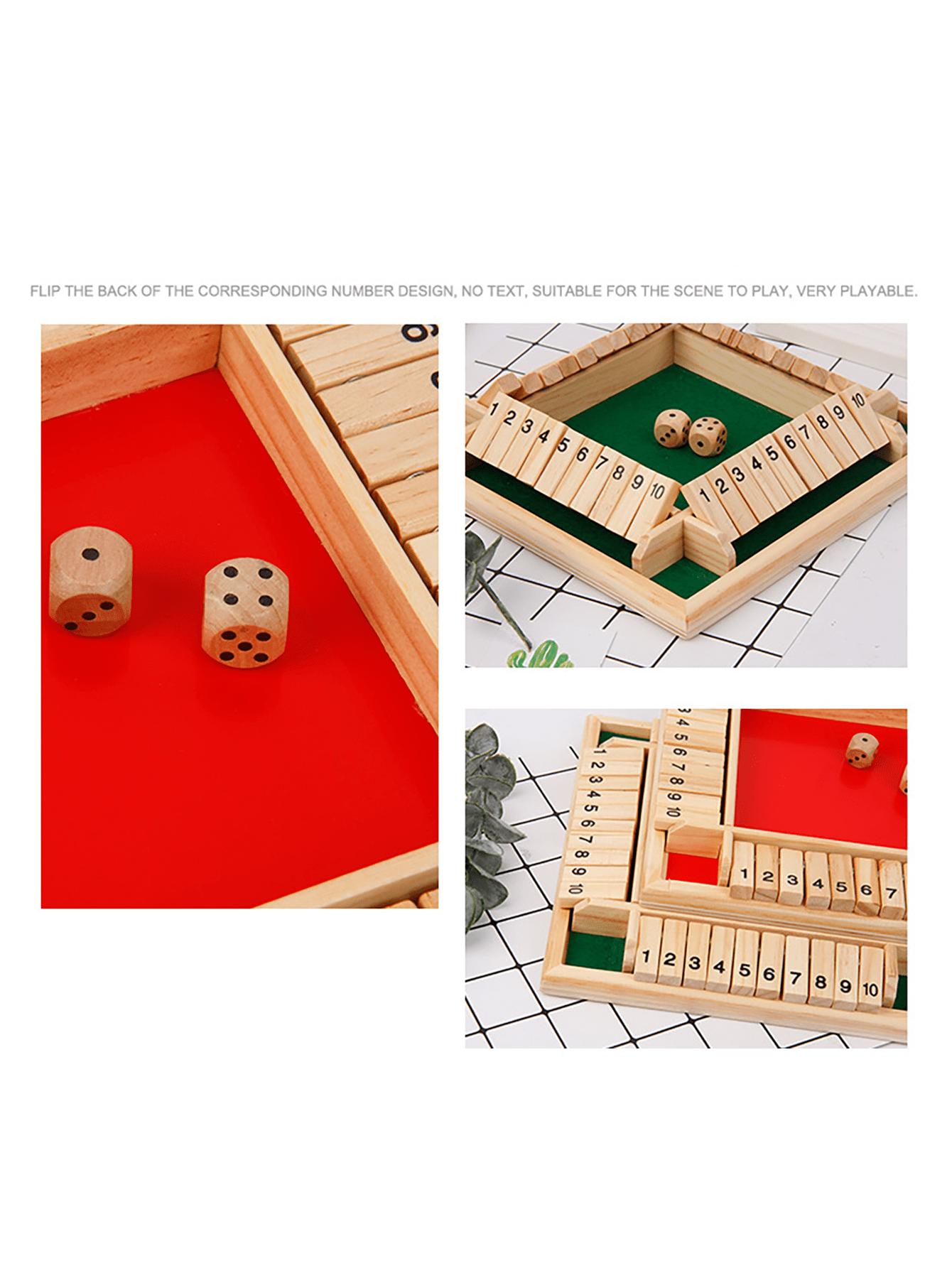 Wooden Children'S Table Game Interactive Toy, FourSided Number Table Game Memory Matching Toy