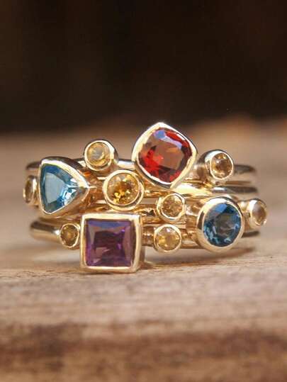 1枚精美立方氧化锆戒指，女士情人节礼物，结婚纪念日派对首饰