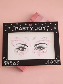 Party Joy 1pc 3d Face Crystal Sticker For Temporary Tattoo Makeup For Parties, Stage Performances, Etc. - Multicolor - View 4