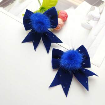 Pinzas Para El Cabello Para Niña, 2 Uds., Con Forma De Corazón, Perlas, Lazo De Diamantes De Imitación Para Peinado Lateral