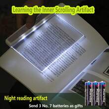 1 件學生閱讀燈 Led 夾式平板電腦書燈護眼夜燈（由壓克力玻璃製成,需要 3 節 Aaa 電池）,非常適合宿舍和床頭學習,夾式書本燈和迷你手電筒專為學習設計 - 無色 - 查看 2