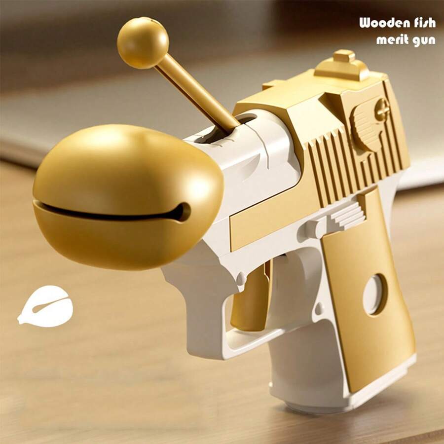 1pc Unique Woodpecker Gun Shaped Stress Relief Toy - Gold - View 1