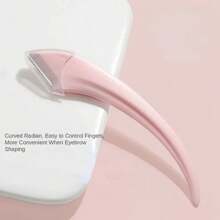 眉毛修剪套裝,不銹鋼彎眉刀與眉剪配搭梳子,適用於初學者,任何膚質男女適用的脫毛配件,臉部脫毛美妝工具,美容造型刮鬍刀化妝配件纖長帶睫毛 - 粉色 - 查看 11