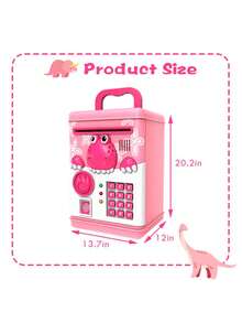 Valentine's Day Ealing Piggy Bank For Boys Girls,Electronic Mini ATM With Digital Password Cash Coins Bills,Kids Safe Money Box,Christmas Birthday Gifts For Kids - 粉色 - 查看 7