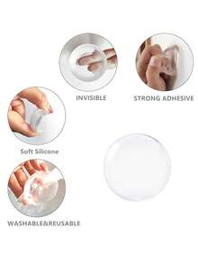 6入組門把手牆保護套裝,透明柔軟橡膠頭門墊,自粘貼紙減噪緩衝護牆墊,門把緩衝墊 - 無色 - 查看 11