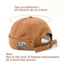 Gorra Docker De Hebilla De Metal Ajustable Sin Visera - Azul - Ver 5