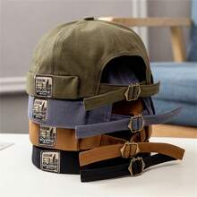 Gorra Docker De Hebilla De Metal Ajustable Sin Visera - Azul - Ver 1